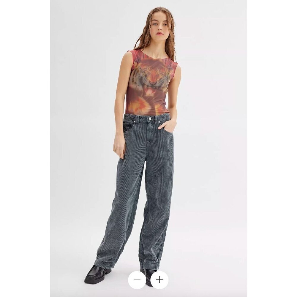Urban Outfitters Women's BDG Cocoon Corduroy Pant Black Size 30 Relaxed Fit